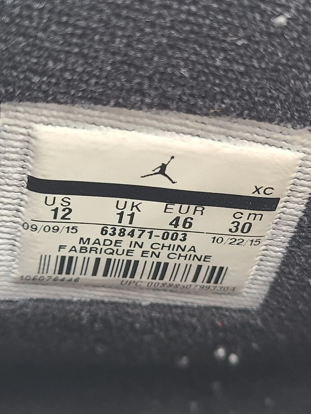 B39 Nike Air Jordan 1 Retro AJKO KO SHADOW GREY 2015 (SIZE 12)